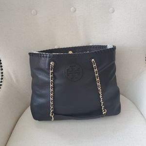 Tory Burch Black Leather Tote